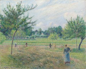 Hooien in Éragny door Camille Pissarro