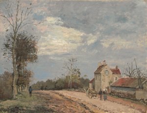 Het huis van meneer Musy, route de Marly, Louveciennes, c. 1872 door Camille Pissarro