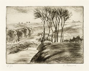 Landschap bij Osny door Camille Jacob Pissarro