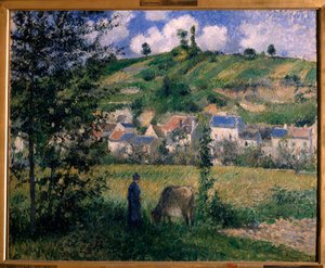Landschap in Chaponval door Camille Jacob Pissarro