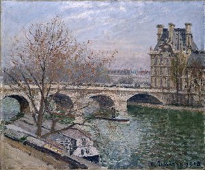 Le Pont Royal en Pavillon de Flore door Camille Jacob Pissarro