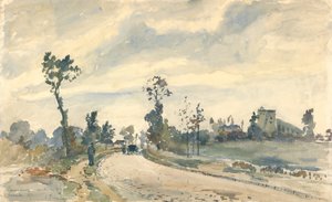 Louveciennes, Route de Saint-Germain door Camille Jacob Pissarro