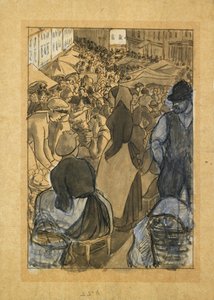 Marktscène, ca. 1880s door Camille Pissarro