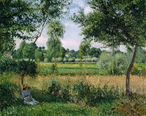 Ochtendzonlicht Effect, Eragny, 1899 door Camille Jacob Pissarro