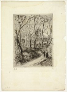 Pad bij Pontoise door Camille Pissarro