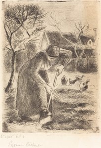Paysanne bêcheant door Camille Pissarro