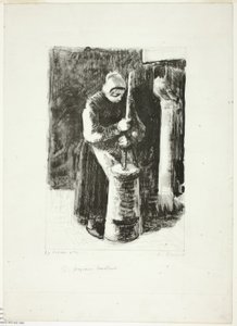 Boerin die melk karnet door Camille Pissarro