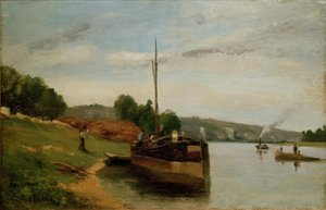 Aken op de Seine door Camille Jacob Pissarro