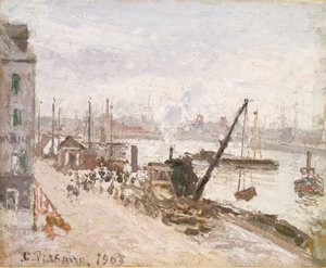 Kade in Le Havre door Camille Pissarro