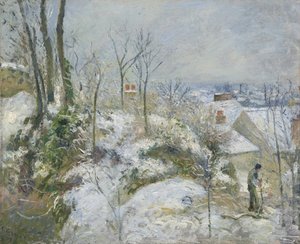 Konijnenhol in Pontoise, sneeuw, 1879