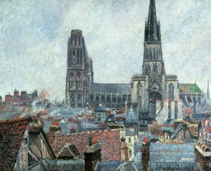 Daken van Oud Rouen: Grijs Weer (Kathedraal)