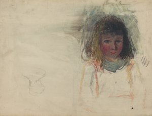 De zoon van de kunstenaar Georges [verso] door Camille Pissarro