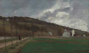 De Oevers van de Marne in de Winter, 1866 door Camille Pissarro