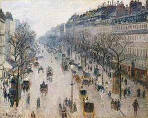 De Boulevard Montmartre op een Winterochtend door Camille Jacob Pissarro