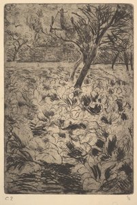 Het koolveld door Camille Jacob Pissarro