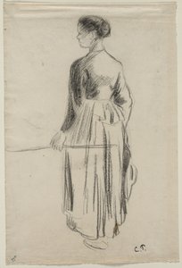 De herderin, Eragny door Camille Pissarro