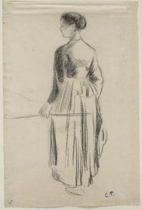 De herderin, Eragny door Camille Pissarro