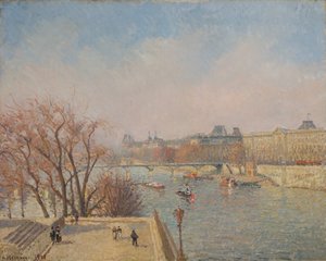 Het Louvre, ochtend, zonlicht