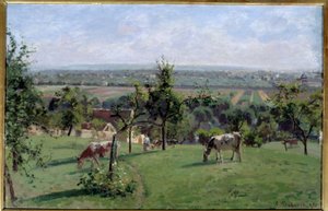De hellingen van de Vesinet. Schilderij door Camille Pissarro (1830-1903) door Camille Jacob Pissarro