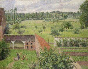 Uitzicht Door een Raam, Eragny door Camille Jacob Pissarro