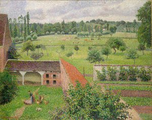 Uitzicht vanuit mijn raam, Eragny-sur-Epte door Camille Pissarro