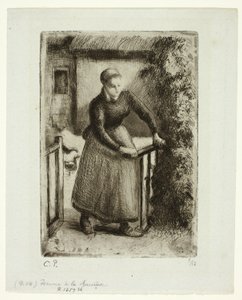 Vrouw bij de Poort door Camille Pissarro