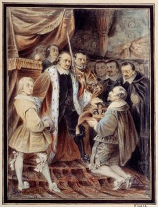 Oliver Cromwell (1599-1658) weigert de kroon