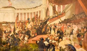 De patriottische viering van de vijftigste verjaardag van de Belgische onafhankelijkheid door Camille Van Camp