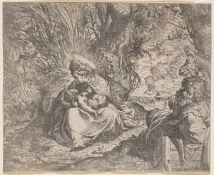 De rust tijdens de vlucht naar Egypte, 1587-1590 door Camillo Procaccini