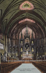 Interieur van de Notre Dame kerk, Montreal, Canada (foto)