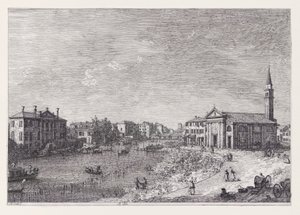 Al Dolo (Bij Dolo), uit de serie Vedute (Gezichten) door Canaletto (Giovanni Antonio Canal)