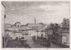 Bij de sluizen van Dolo, uit de serie Vedute door Canaletto (Giovanni Antonio Canal)