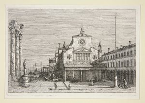 Verzonnen Uitzicht op S. Giacomo Di Rialto, uit de serie Vedute (Gezichten) door Canaletto (Giovanni Antonio Canal)