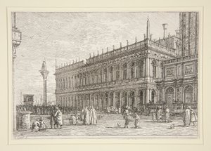 La Libreria. V., uit de serie Vedute (Gezichten) door Canaletto (Giovanni Antonio Canal)
