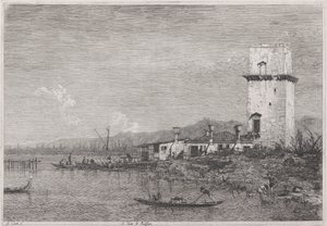 La Torre di Malghera, uit de serie Vedute door Canaletto (Giovanni Antonio Canal)