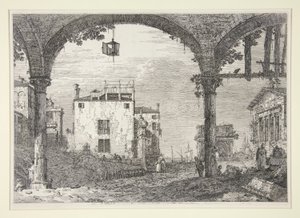 Le Portique à la lanterne (Het Portiek met de Lantaarn), uit de serie Vedute (Zichten) door Canaletto (Giovanni Antonio Canal)