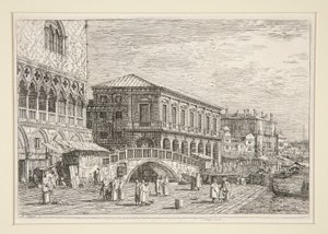 De Gevangenis, V., (Venetië), uit de serie Vedute (Gezichten) door Canaletto (Giovanni Antonio Canal)