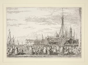 De markt op de Molo door Canaletto (Giovanni Antonio Canal)