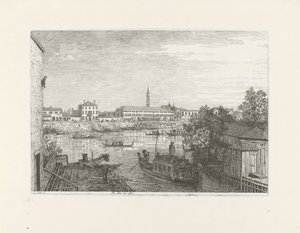 Aanlegplaats te Dolo door Canaletto