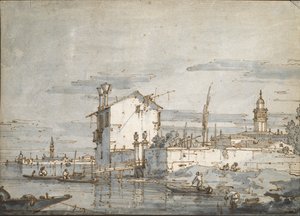Een Eiland in de Lagune door Canaletto