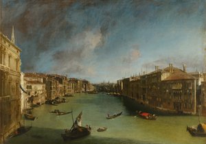 Canal Grande vanaf Palazzo Balbi richting Rialto door Canaletto