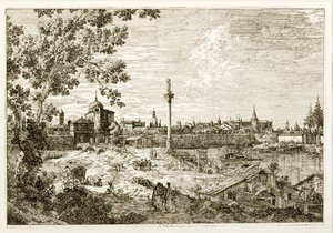 Denkbeeldig uitzicht op Padua door Canaletto
