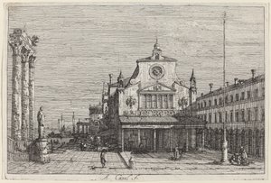 Denkbeeldig Uitzicht op S. Giacomo di Rialto, ca. 1735-1746 door Canaletto