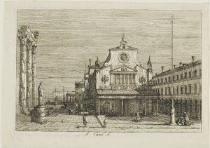 Imaginair Uitzicht op S. Giacomo di Rialto, uit Vedute door Canaletto