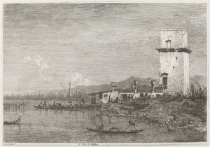 La Torre di Malghera, c. 1735-1746 door Canaletto
