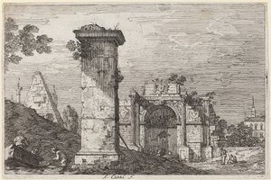Landschap met Verwoeste Monumenten door Canaletto
