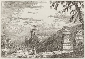 Landschap met Toren en Twee Verwoeste Zuilen [links], ca. 1735-1746