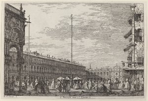 Le Procuratie niove en S. Ziminian V. door Canaletto