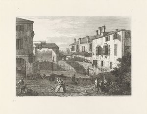 Le porte del Dolo (Gezichten op bestaande en verzonnen plaatsen) door Canaletto
