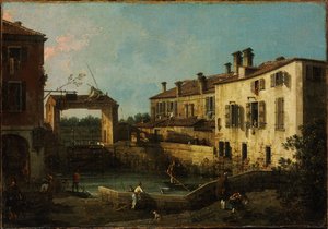 Sluis bij Dolo door Canaletto